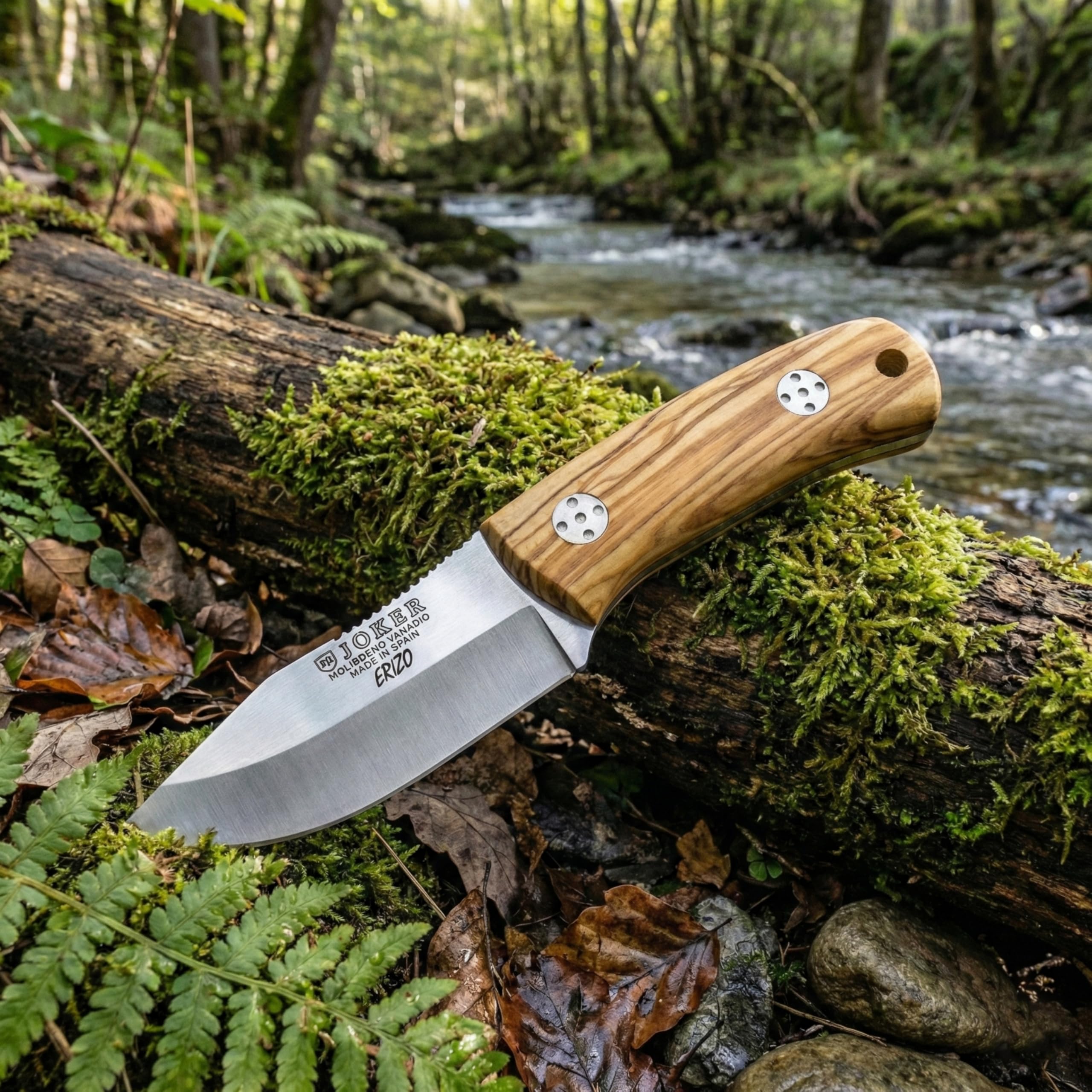 Joker Erizo CO75 Gürtelmesser Olive 7,5 cm Clip Point