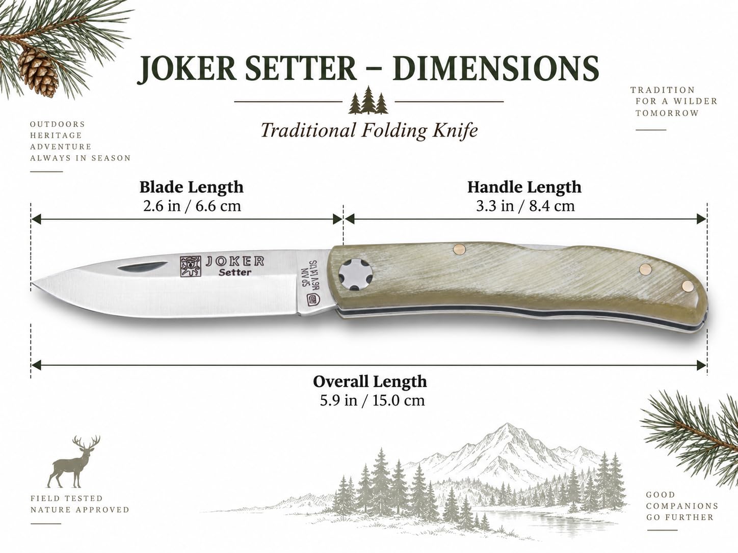 Joker Setter NA111 Taschenmesser Stierhorn 6,5 cm